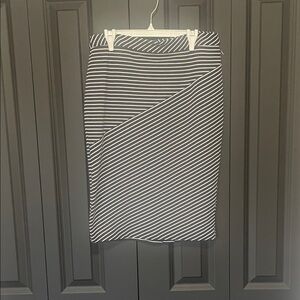 Banana Republic Asymmetrical Navy and White Skirt